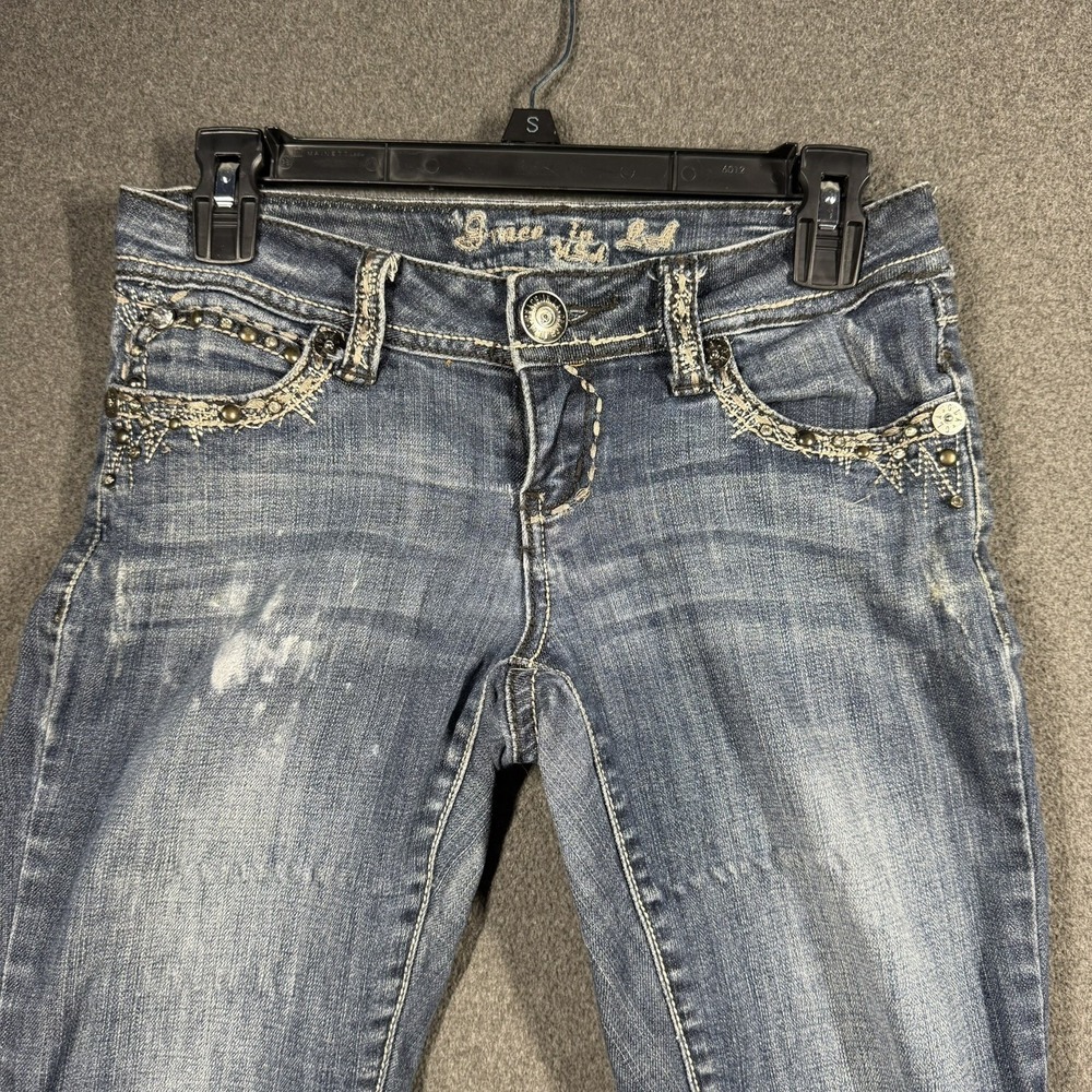 Grace in LA low rise Bootcut Jeans Embellished Pockets Size 3 Western Vintage